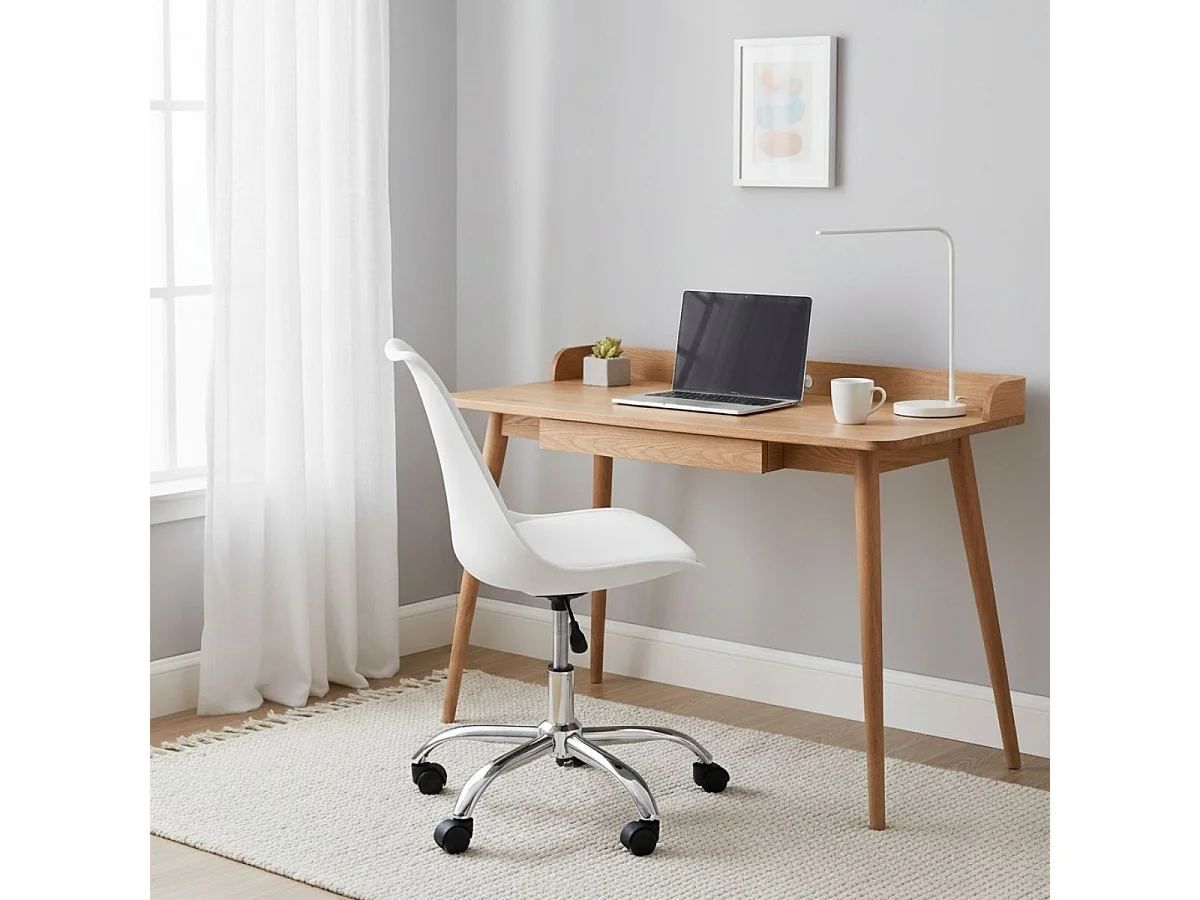 Silla de escritorio Enjoy 5 ruedas blanco mate 79/86,5x48x54 cm Adec