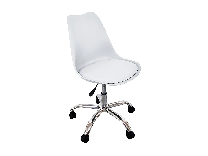 Silla de escritorio Enjoy 5 ruedas blanco mate 79/86,5x48x54 cm Adec