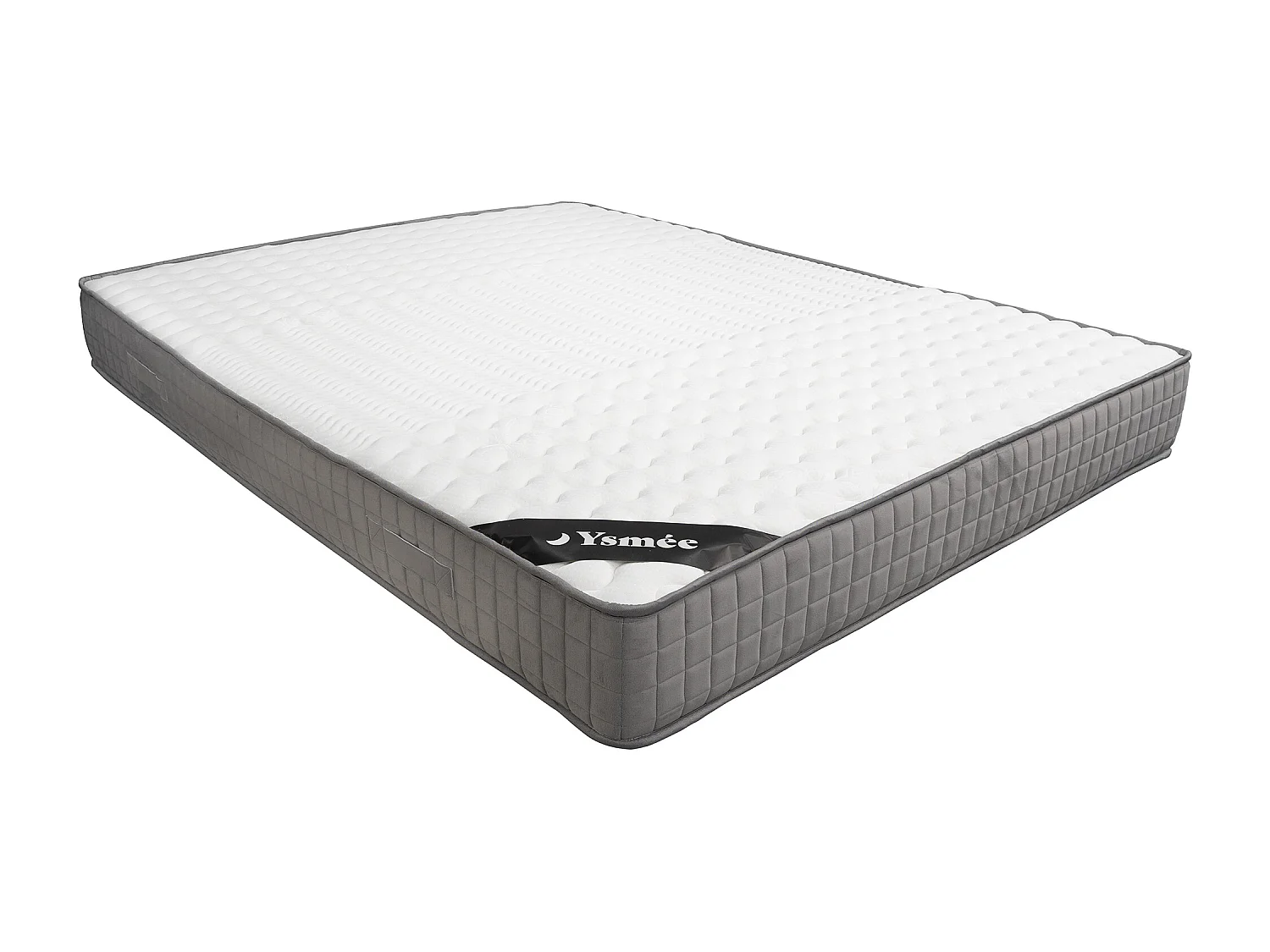 Lit coffre 160 x 200 cm avec tête de lit coutures verticales - Tissu - Beige - Avec matelas - KILACLO