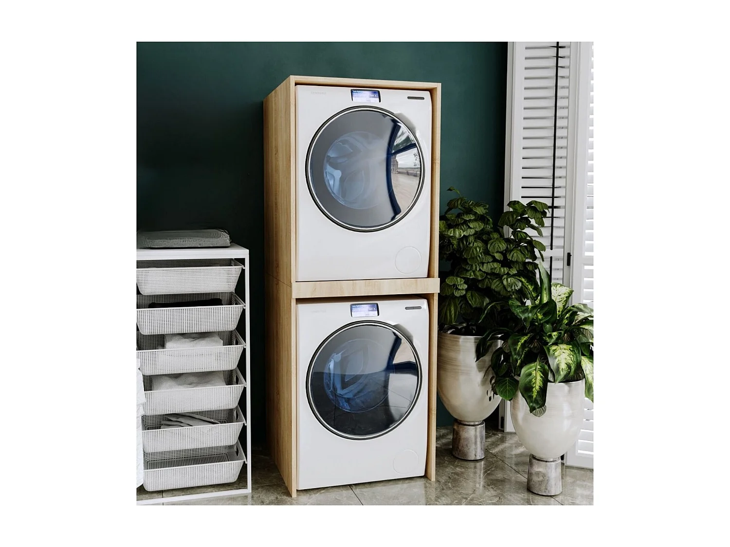 Waschmaschinenumbauschrank SLIM Waschmaschinenschrank fÃ¼r Waschmaschine & WÃ¤schetrockner