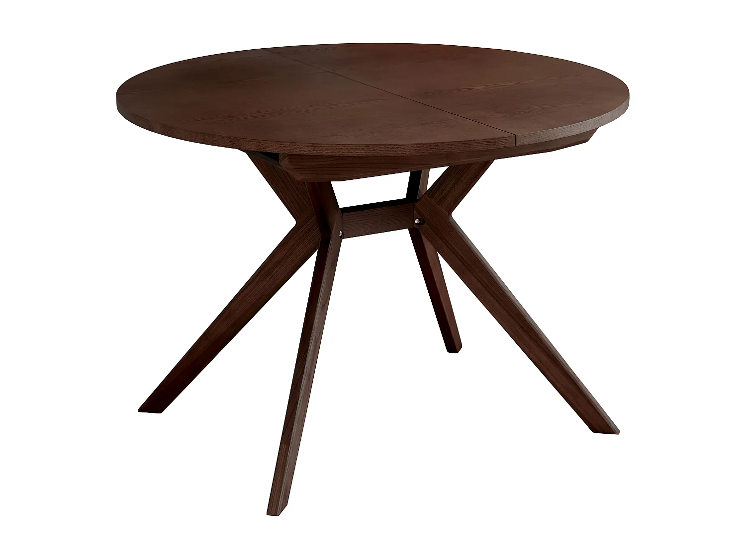 Mesa de comedor redonda extensible 110cm Biju Nogal