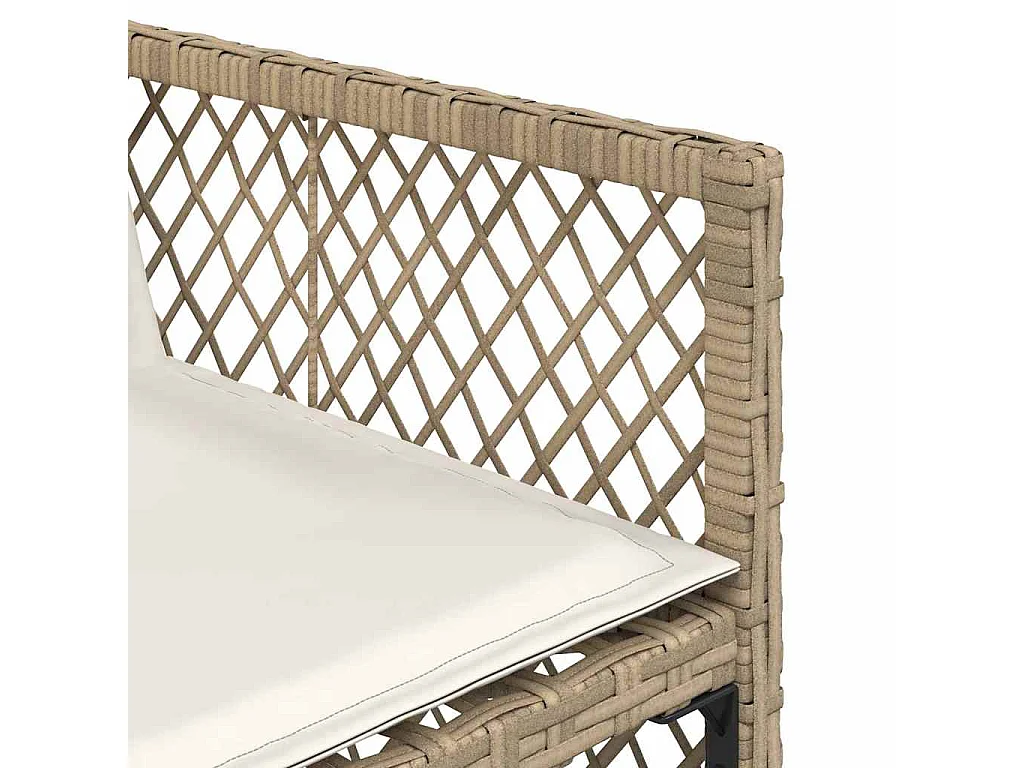 Set comedor de jardín 11 piezas con cojines ratán sintético beige