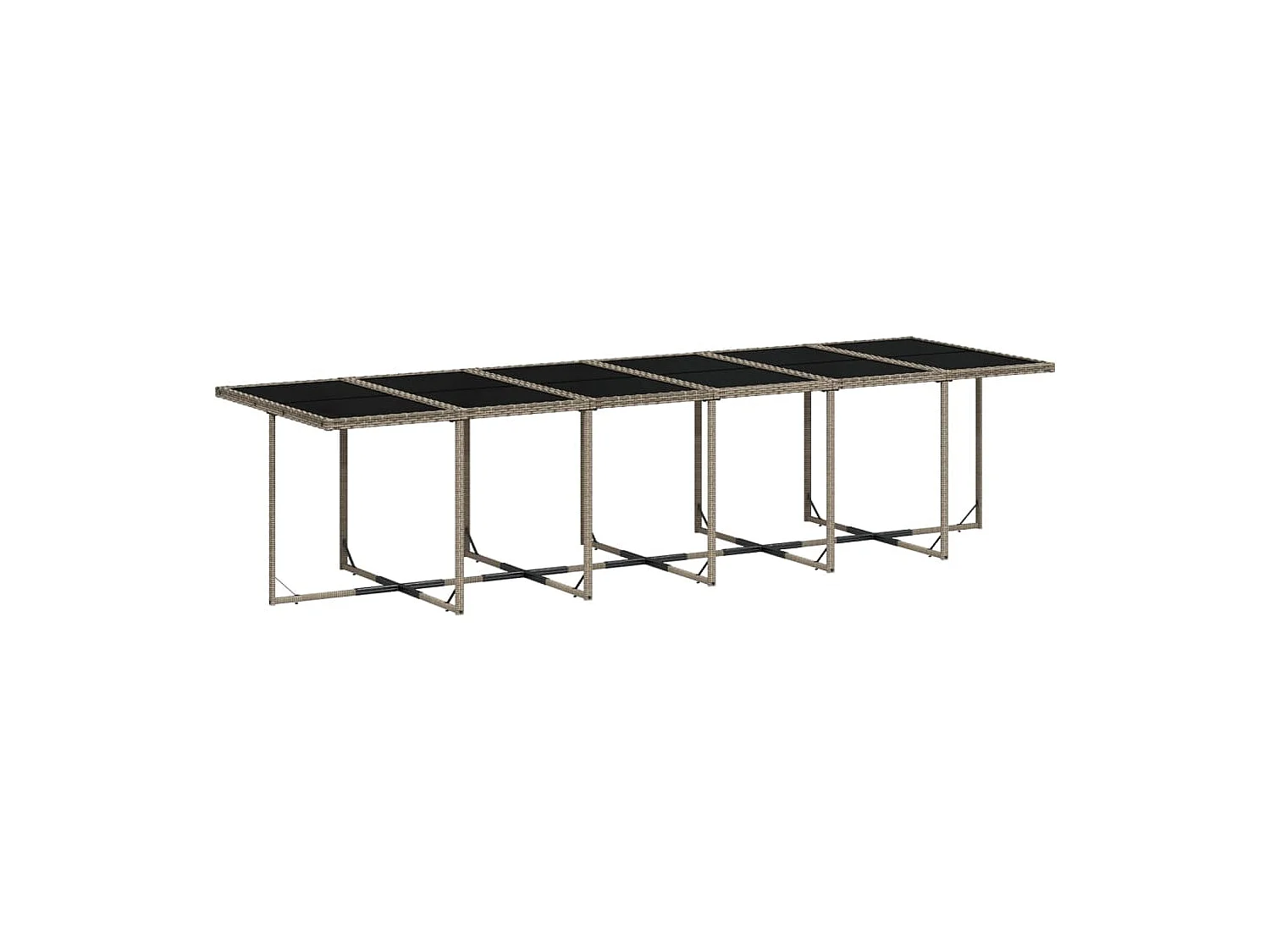 Ensemble à manger de jardin 17 pièces et coussins résine tressée