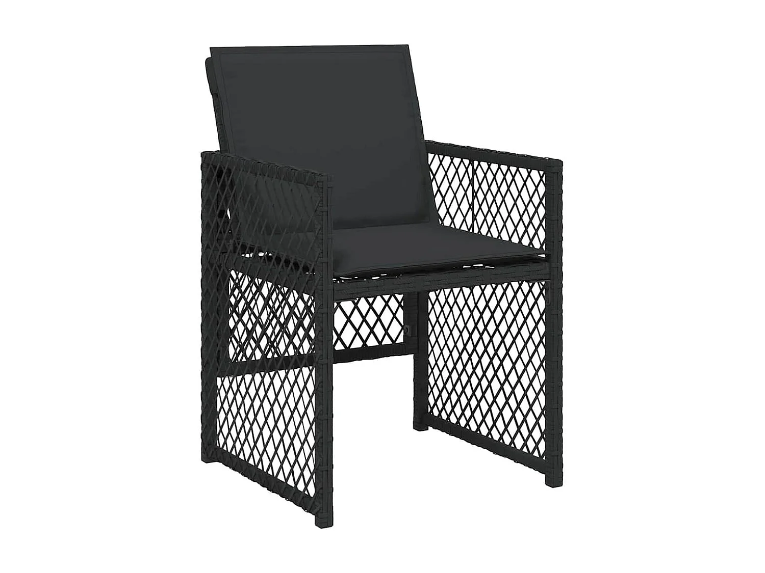 Ensemble à manger de jardin 9 pièces coussins noir résine tressée