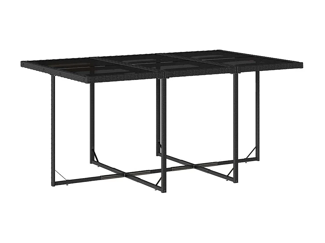 Set de comedor jardín 11 piezas con cojines ratán sintético negro
