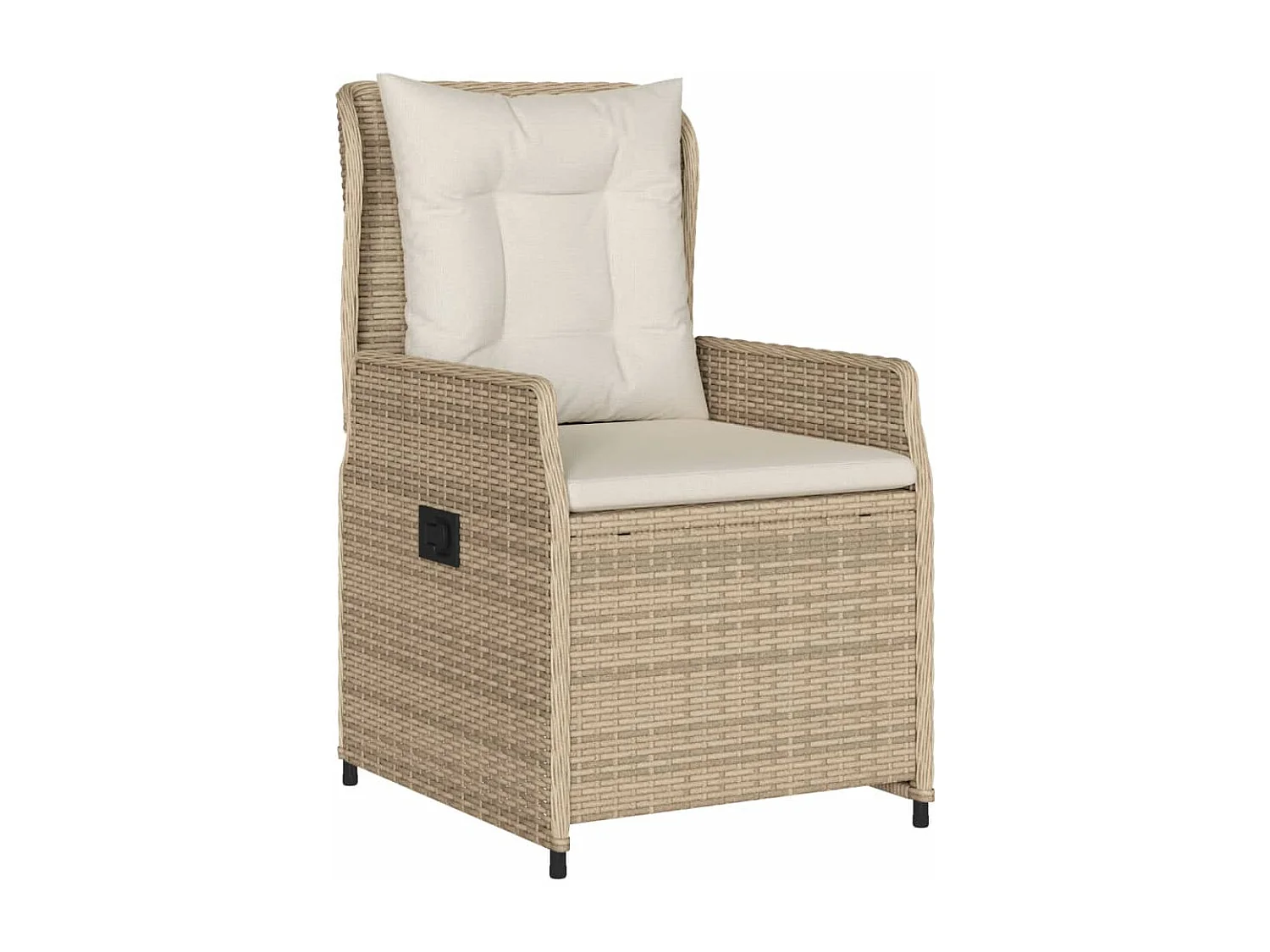 Set comedor de jardín 3 piezas con cojines ratán sintético beige