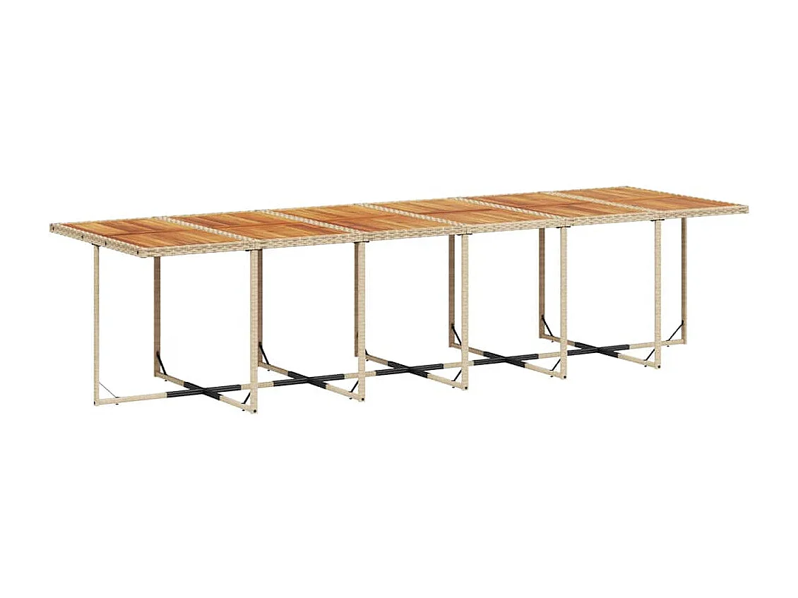 Ensemble à manger de jardin et coussins 13 pièces beige