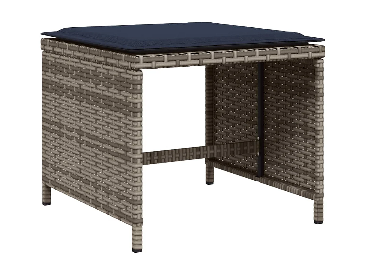 Ensemble à manger de jardin 11 pièces coussins gris résine tressée