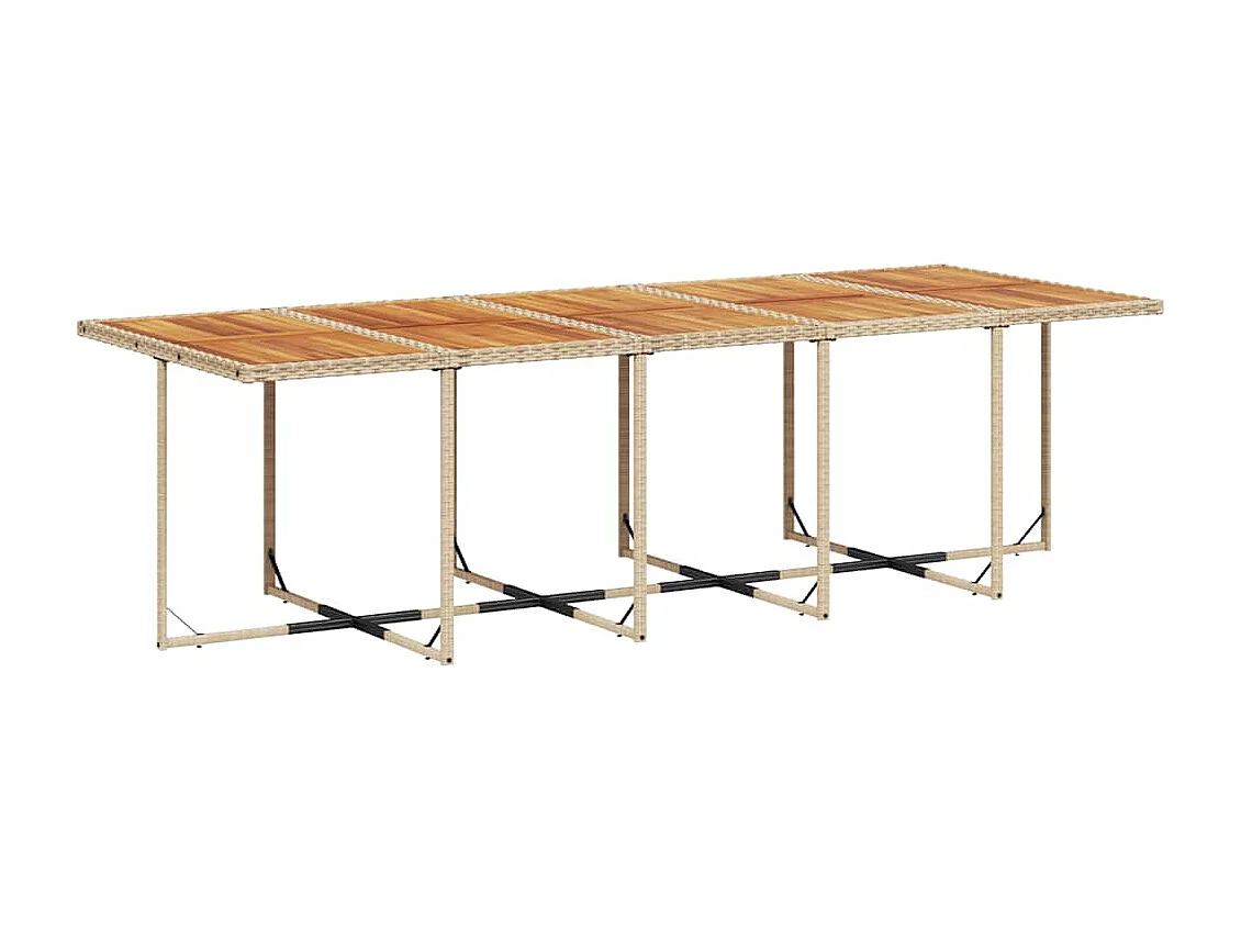 Set comedor de jardín 11 piezas con cojines ratán sintético beige