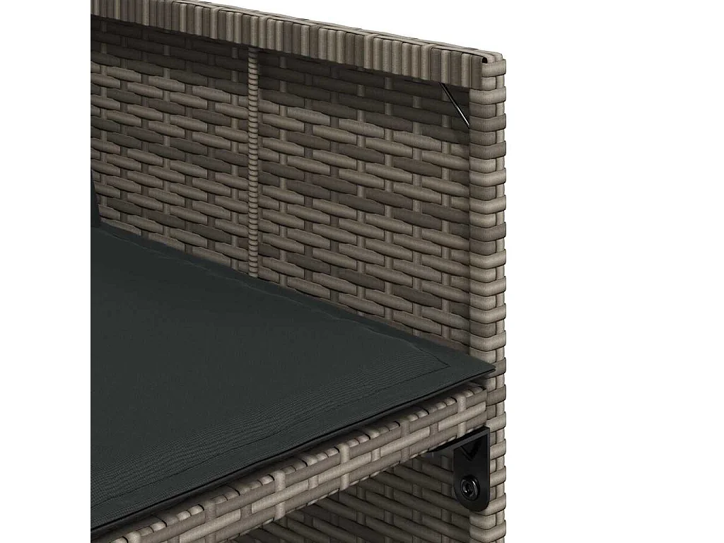 Set comedor de jardín 17 piezas y cojines ratán sintético gris