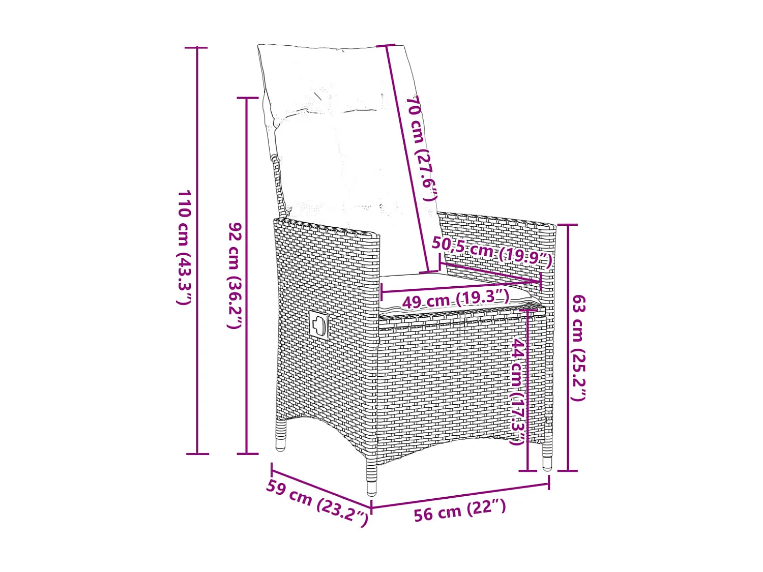 Ensemble à manger de jardin et coussins 7 pièces beige poly rotin