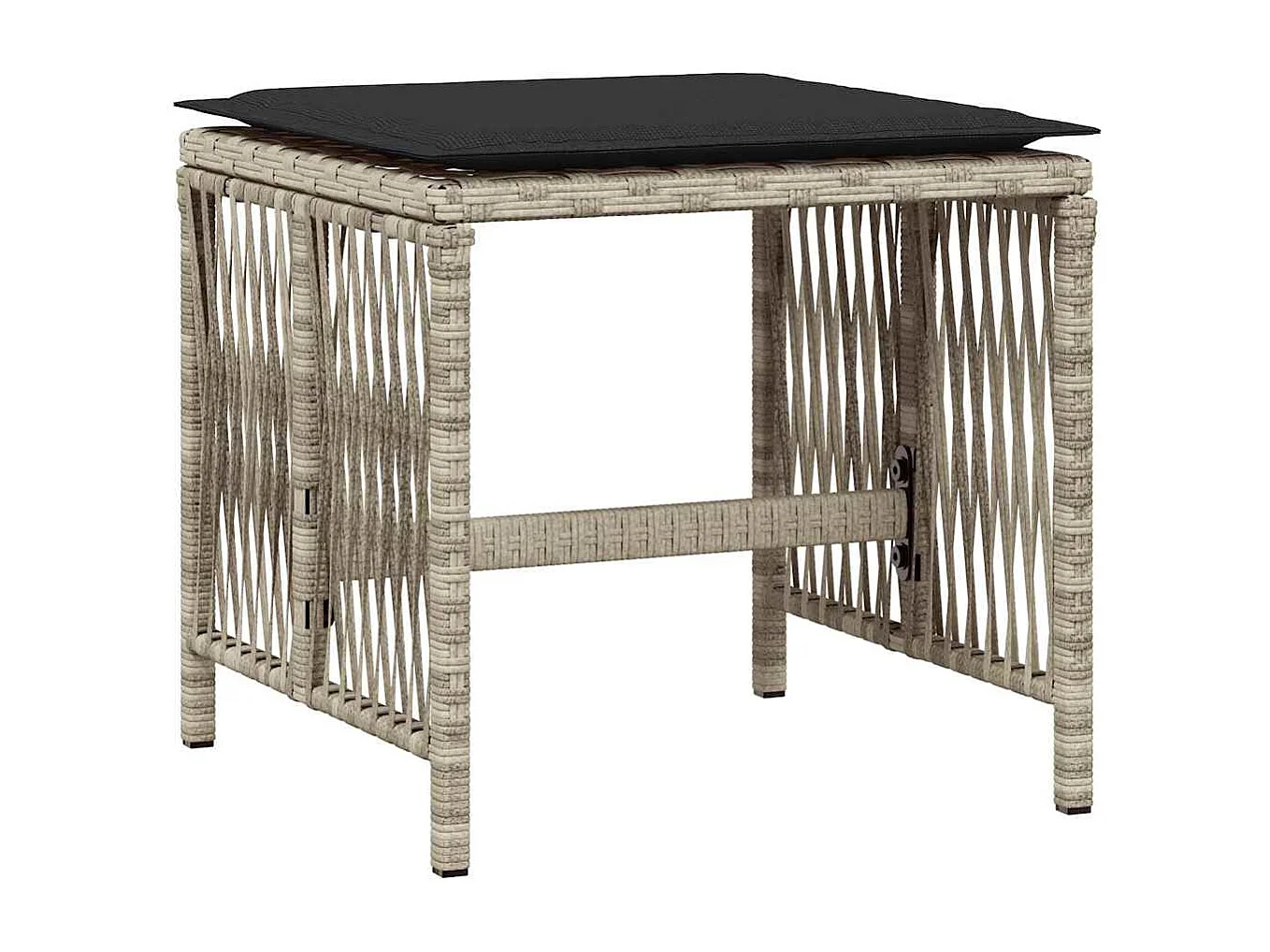 Set comedor jardín y cojines 17 piezas ratán sintético gris claro