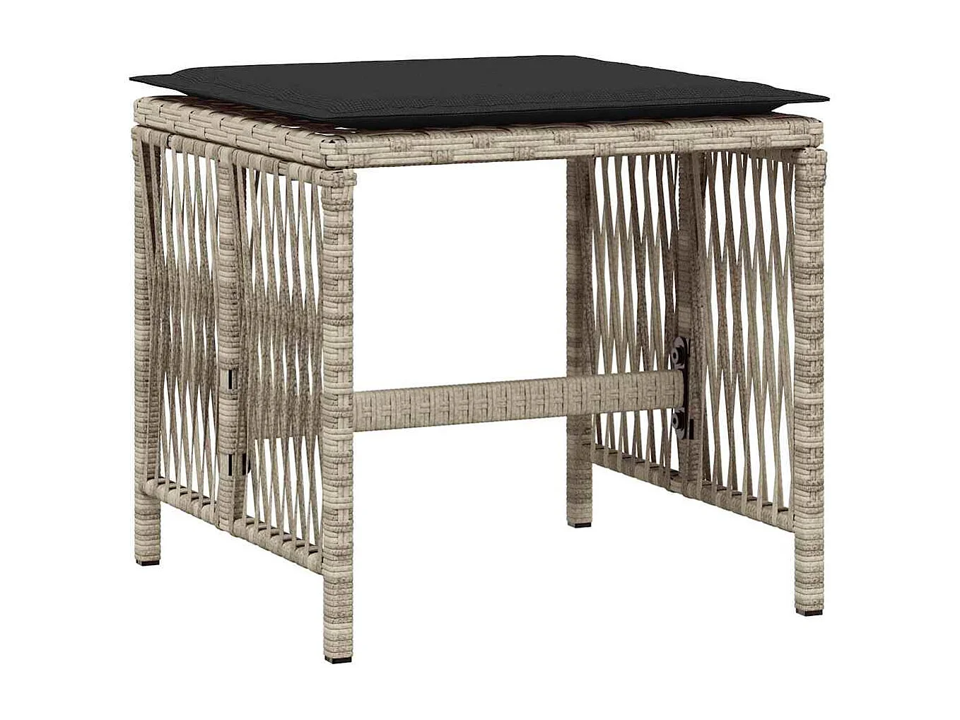 Set comedor jardín y cojines 15 piezas ratán sintético gris claro