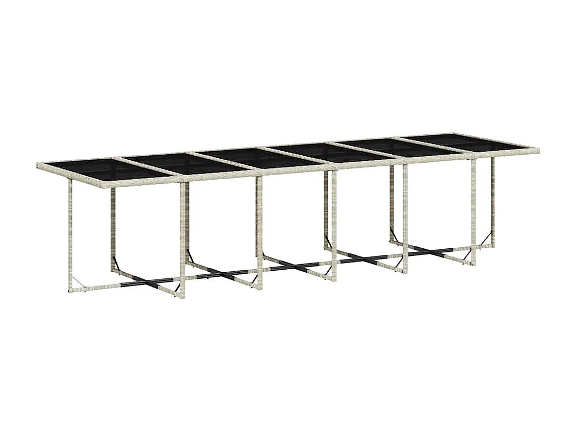 Set comedor jardín y cojines 17 piezas ratán sintético gris claro