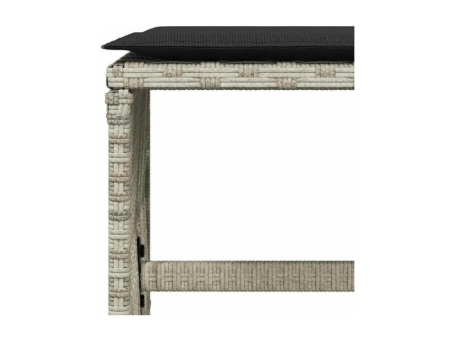 Set comedor jardín y cojines 17 piezas ratán sintético gris claro