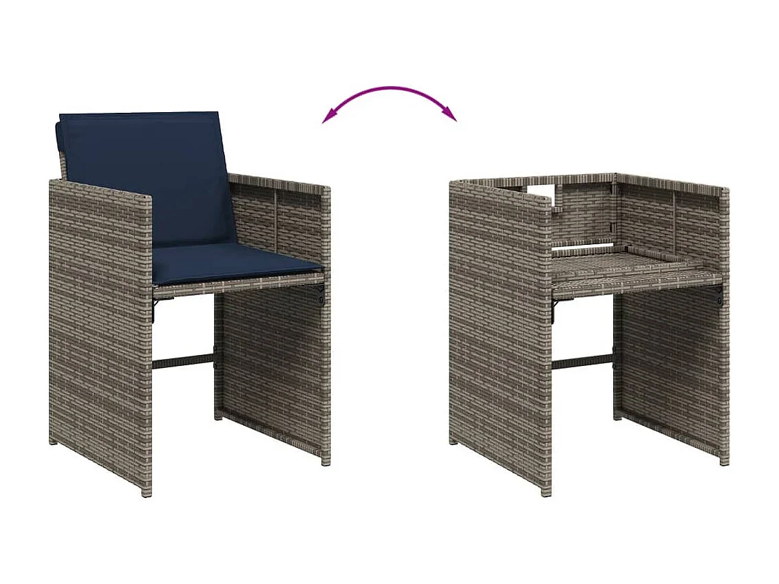 Ensemble à manger de jardin avec coussins 13 pièces résine tressée