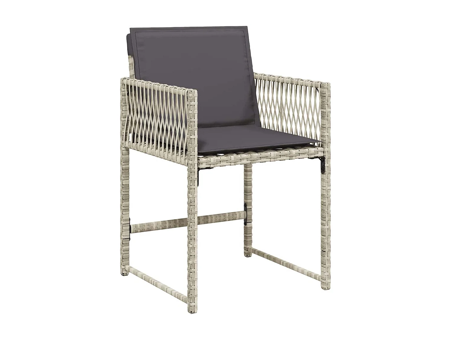 Set comedor jardín y cojines 13 piezas ratán sintético gris claro