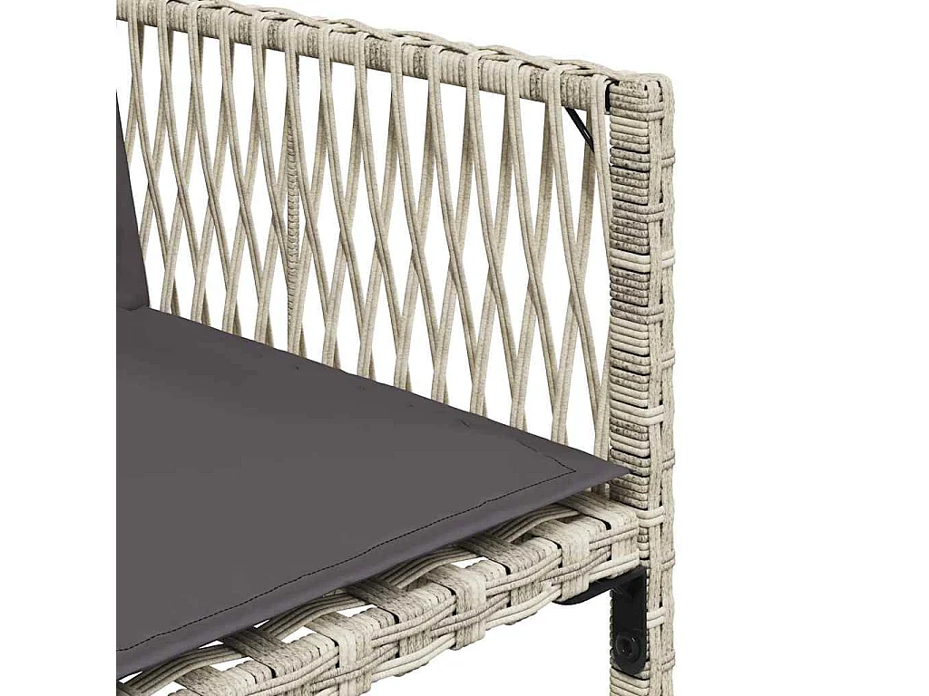 Set comedor jardín y cojines 13 piezas ratán sintético gris claro