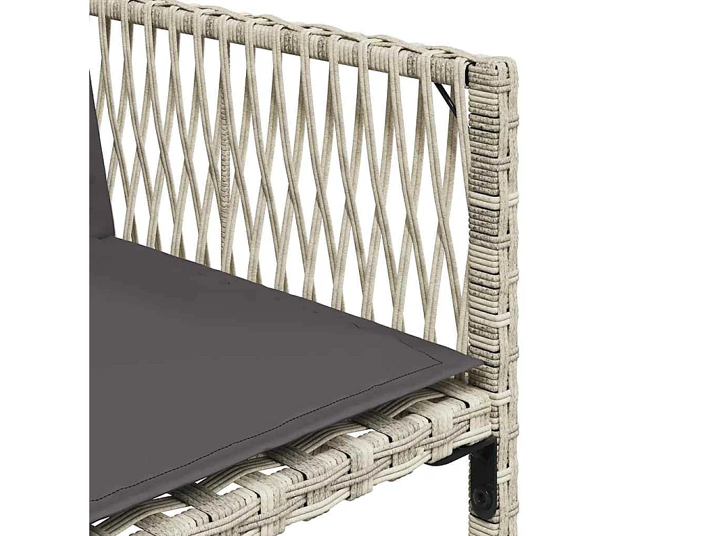 Set comedor jardín y cojines 17 piezas ratán sintético gris claro