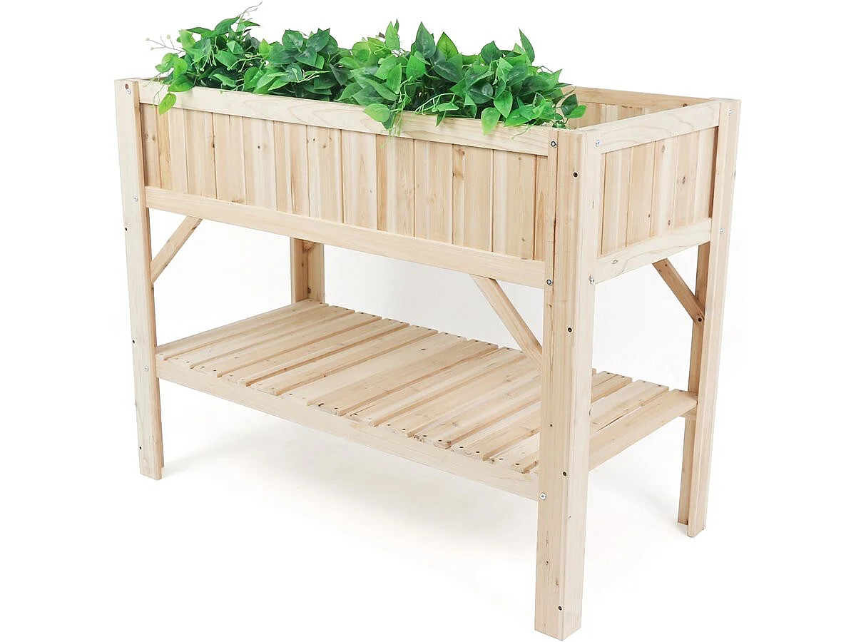 Gemüsegartenquadrat aus Holz auf Füßen "Magnolia" - 115 x 57 x 90 cm - Beige
