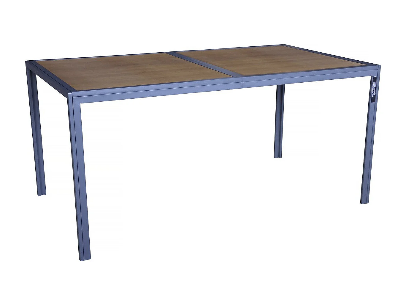 Table de jardin métal imitation bois "Tossa" - 160 x 90 x 75 cm - Marron