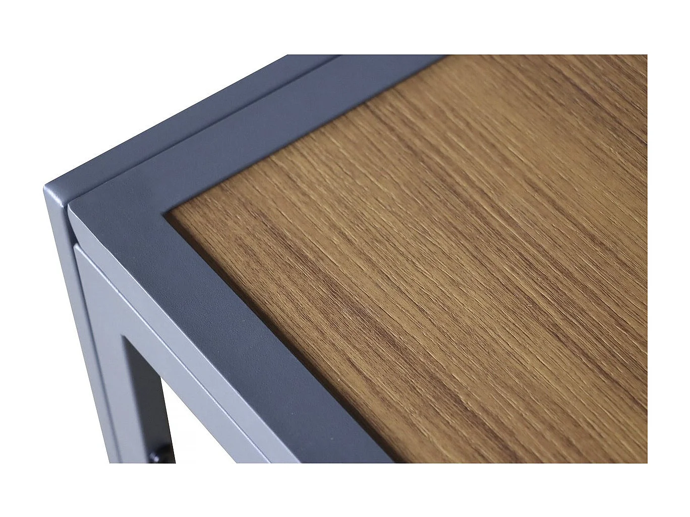 Table de jardin métal imitation bois "Tossa" - 160 x 90 x 75 cm - Marron