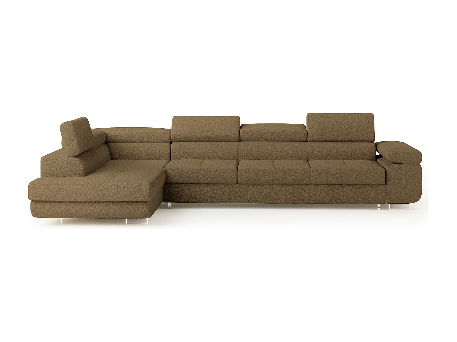 Hoekbank VICENTE van fluweel met slaapfunctie Orange