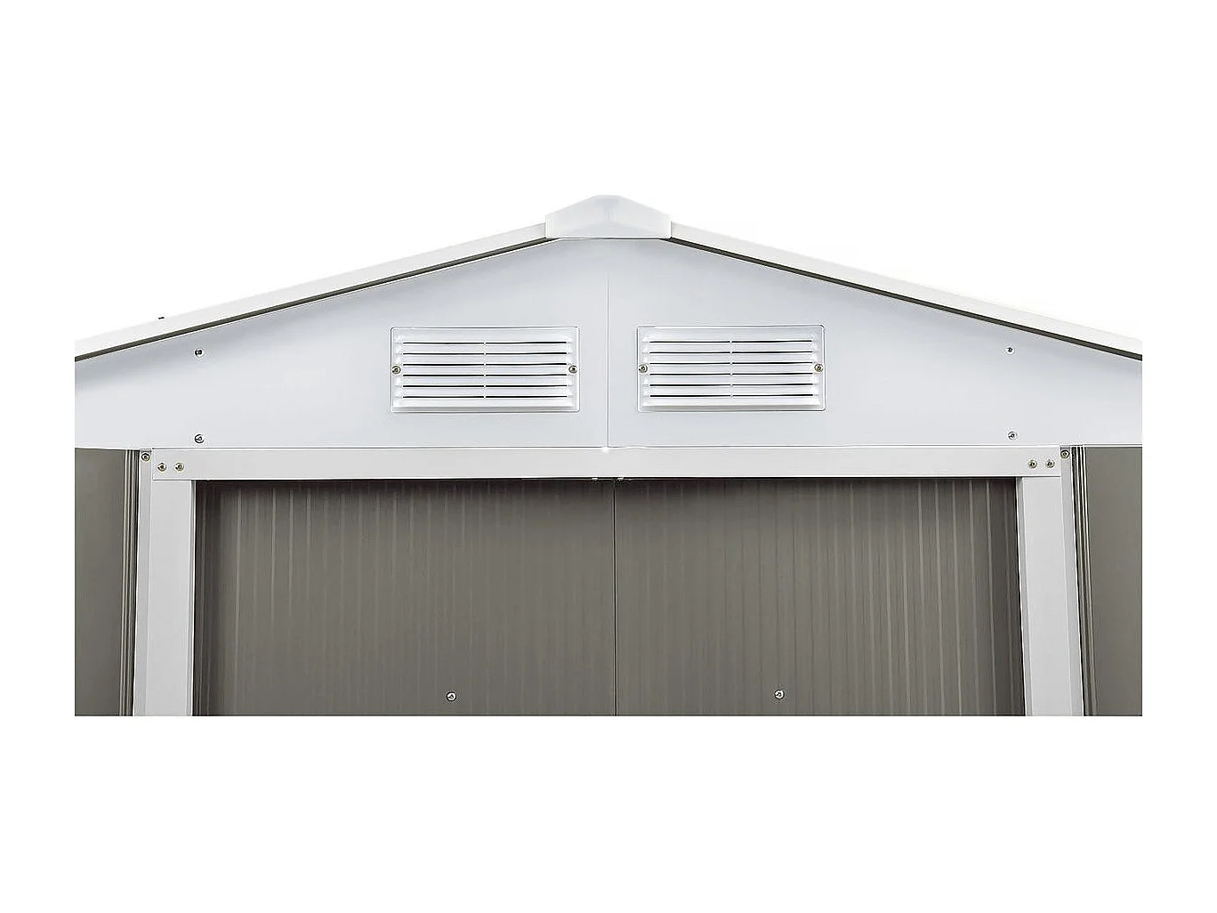 Abri jardin métal "Dallas" - 12,99 m² avec panneaux solaires - Taupe