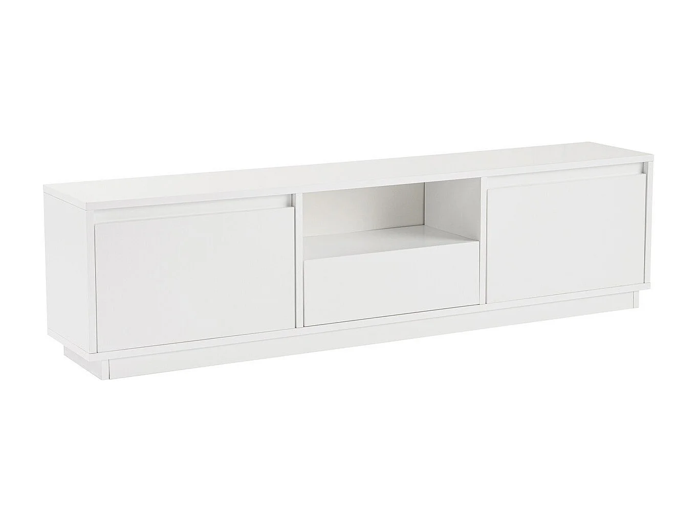 Meuble TV 3 portes 1 niche blanc 160 cm - Noane