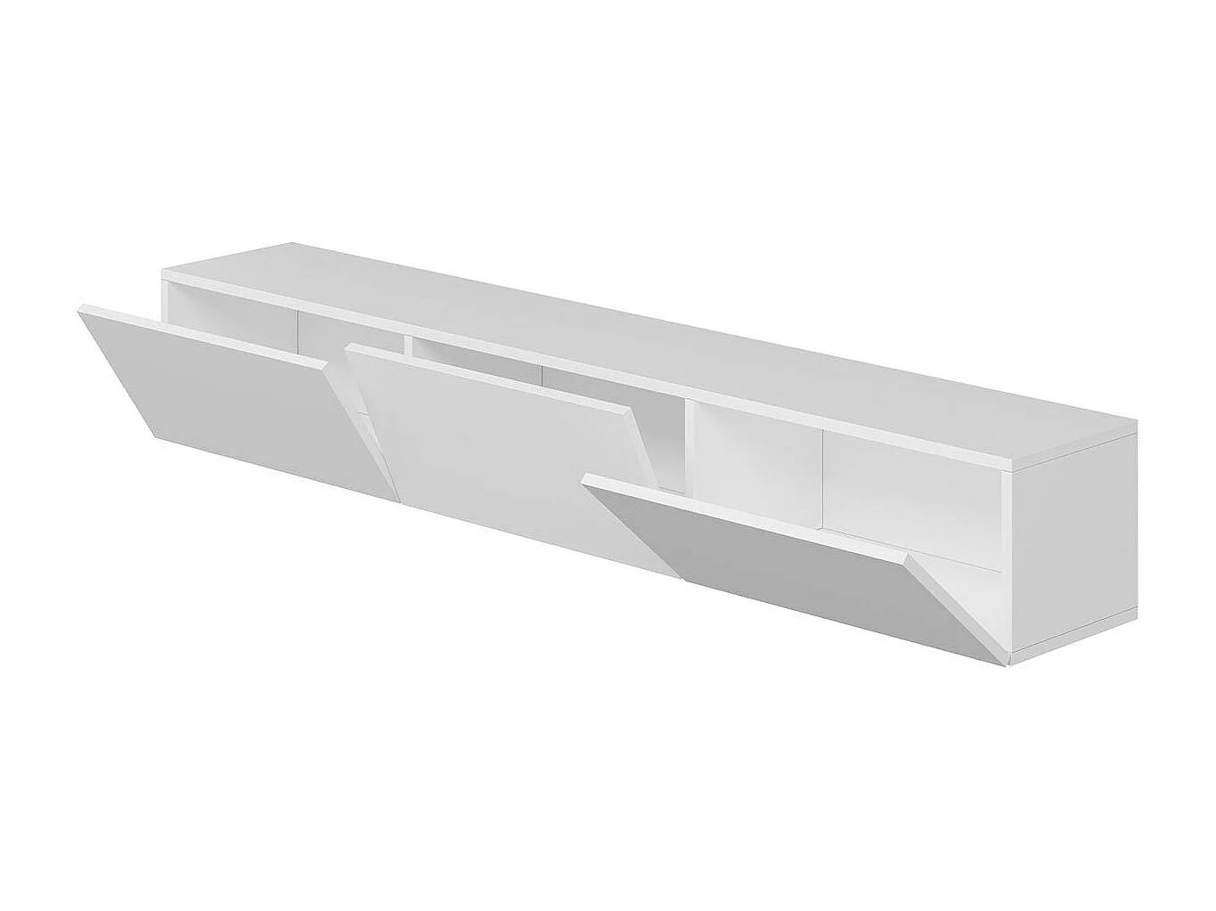 Meuble TV suspendu 3 portes blanc 180 cm - Veria