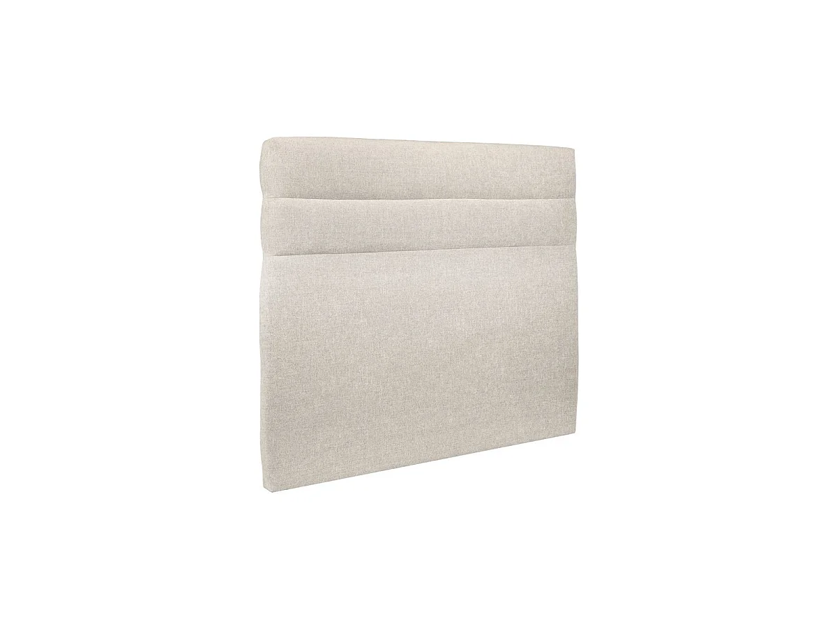 Lit 160x200cm avec tête de lit lignes tissu et sommier kit Beige clair - Hauteur totale : 29cm
