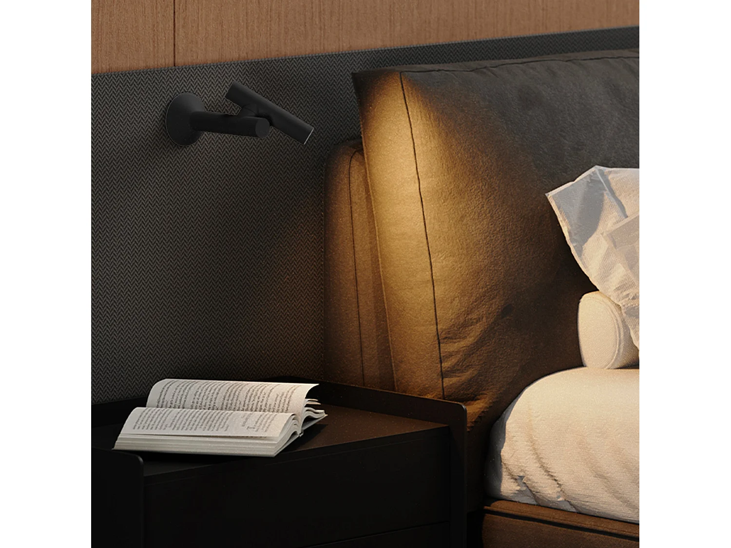 Applique murale nomade ZOOM WALL Noir 17cm