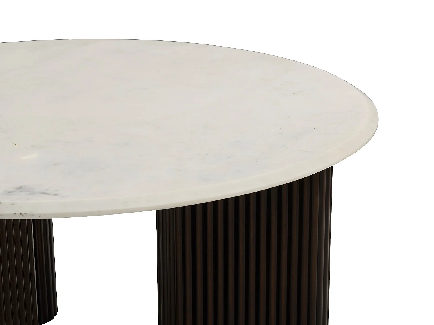 Table basse en marbre et bois d'acacia - Blanc et Naturel foncé - KIYARA