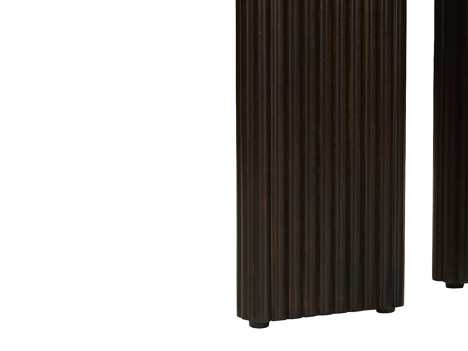 Table d'appoint en marbre et bois d'acacia - Blanc et Naturel foncé - KIYARA