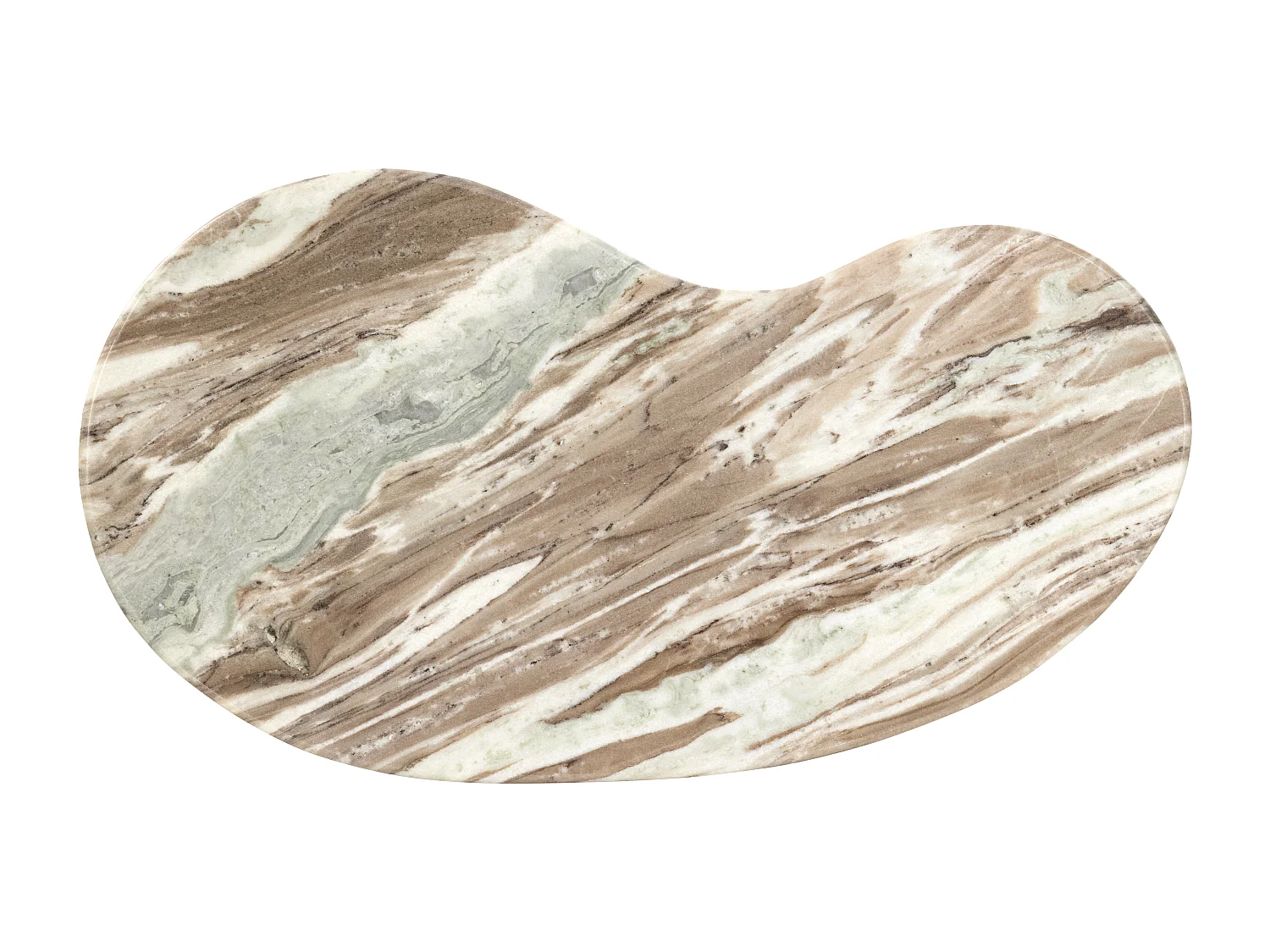 Table basse en marbre et bois d'acacia - Beige et Naturel foncé - DALIZAY