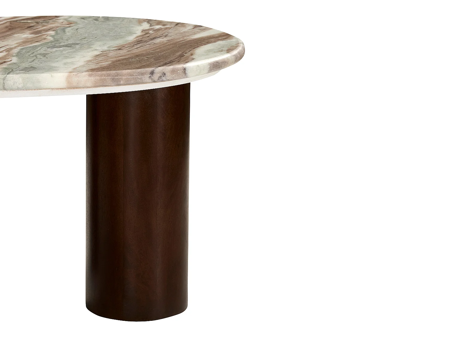 Table basse en marbre et bois d'acacia - Beige et Naturel foncé - DALIZAY