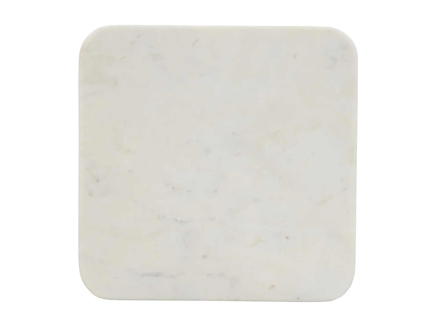 Table d'appoint en marbre et bois de manguier - Blanc et Naturel clair - NEYALIA