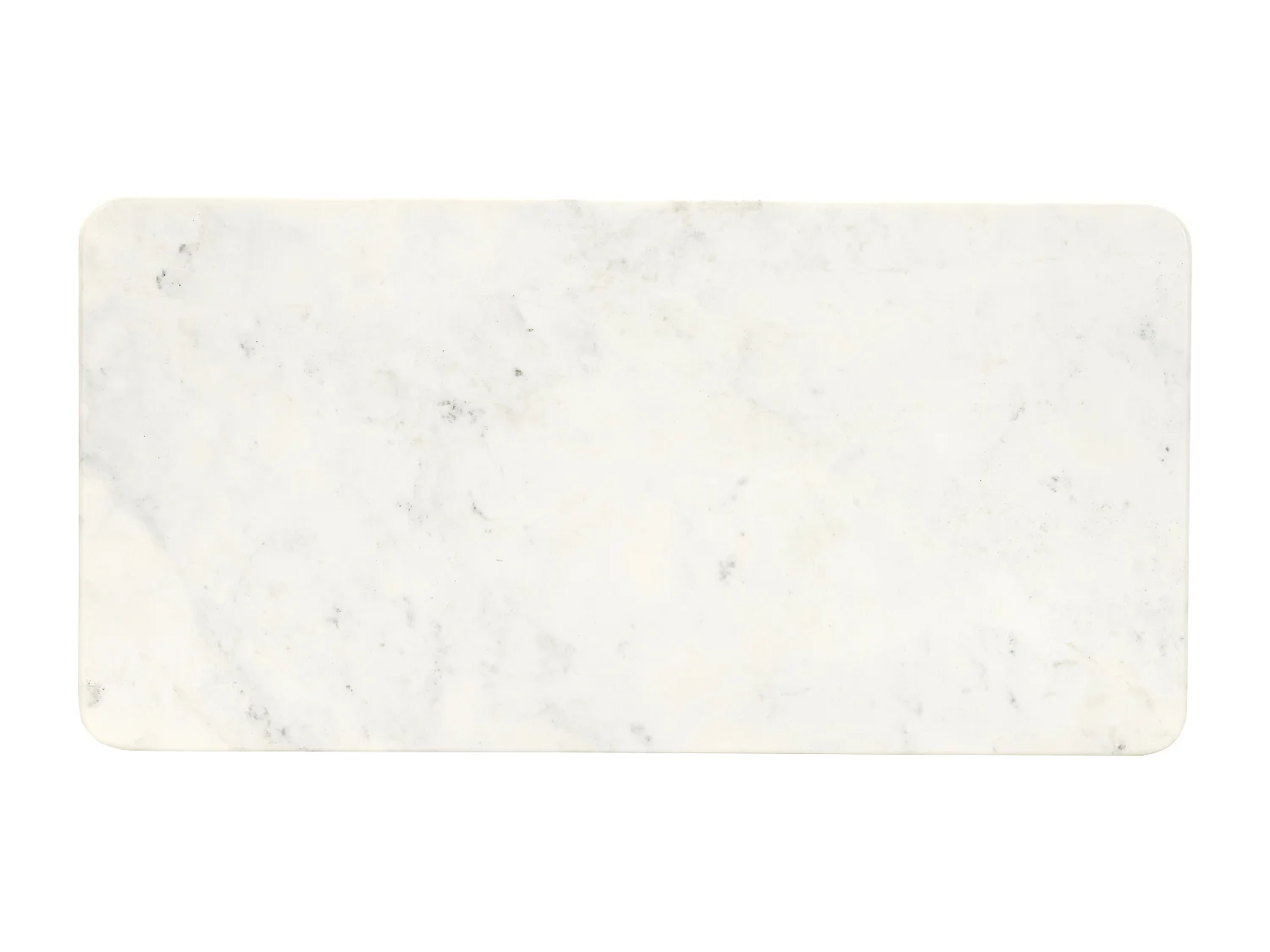 Table basse en marbre et bois de manguier - Blanc et Naturel clair - NEYALIA