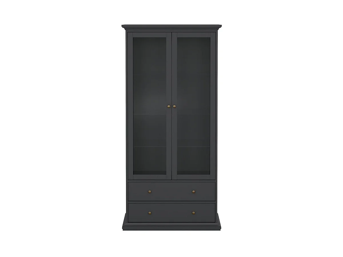 Vitrine mit 2 Glastüren und 2 Schubladen B96,2 cm – SOFIA