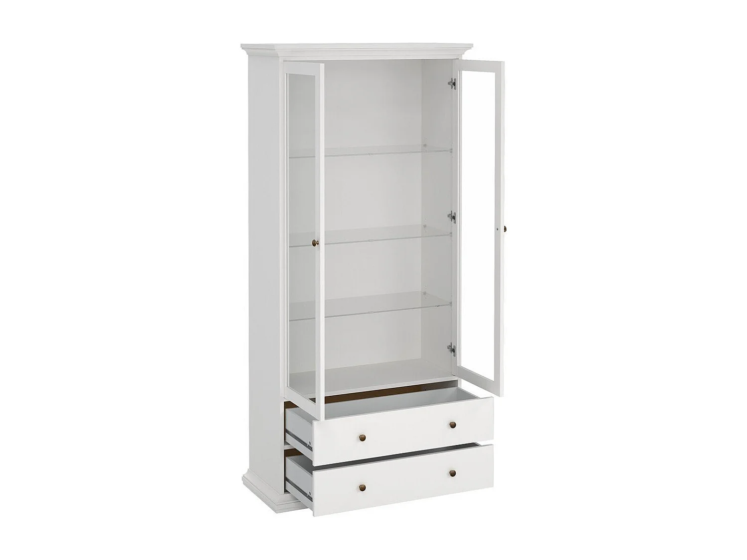 Vitrine mit 2 Glastüren und 2 Schubladen B96,2 cm – SOFIA