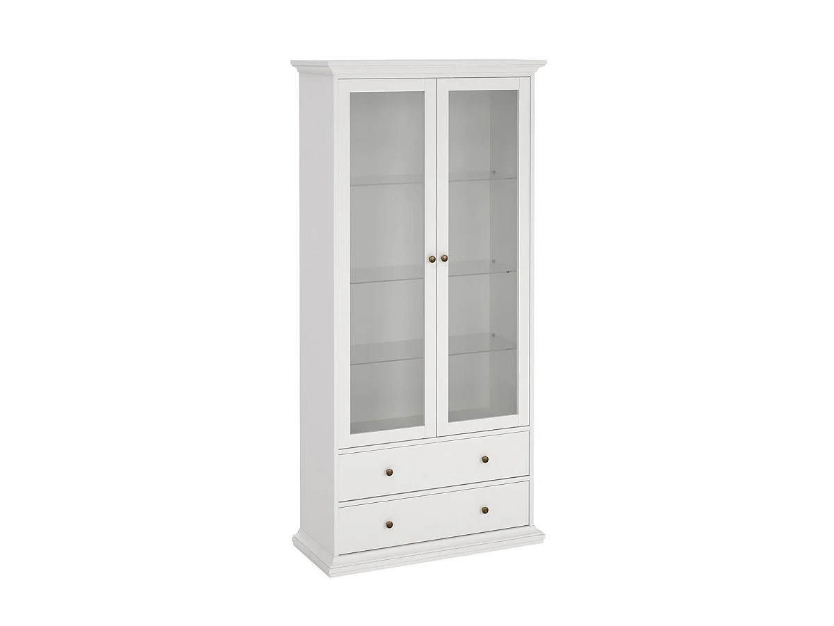 Vitrine mit 2 Glastüren und 2 Schubladen B96,2 cm – SOFIA