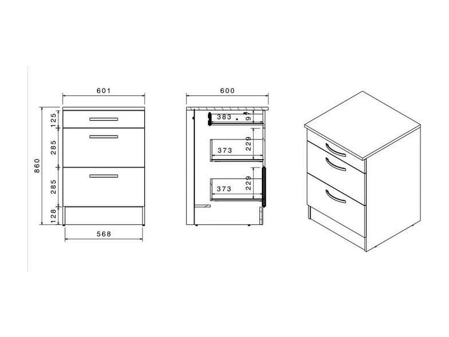Komplette Küche – 300 cm – Eichendekor – Arbeitsplatte inklusive