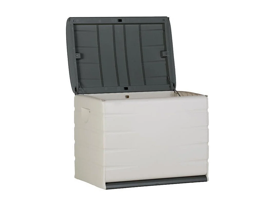 Coffre de rangement PLASTIKEN SPACE SAVER 260 L cadenassable avec roulettes beige/anthracite