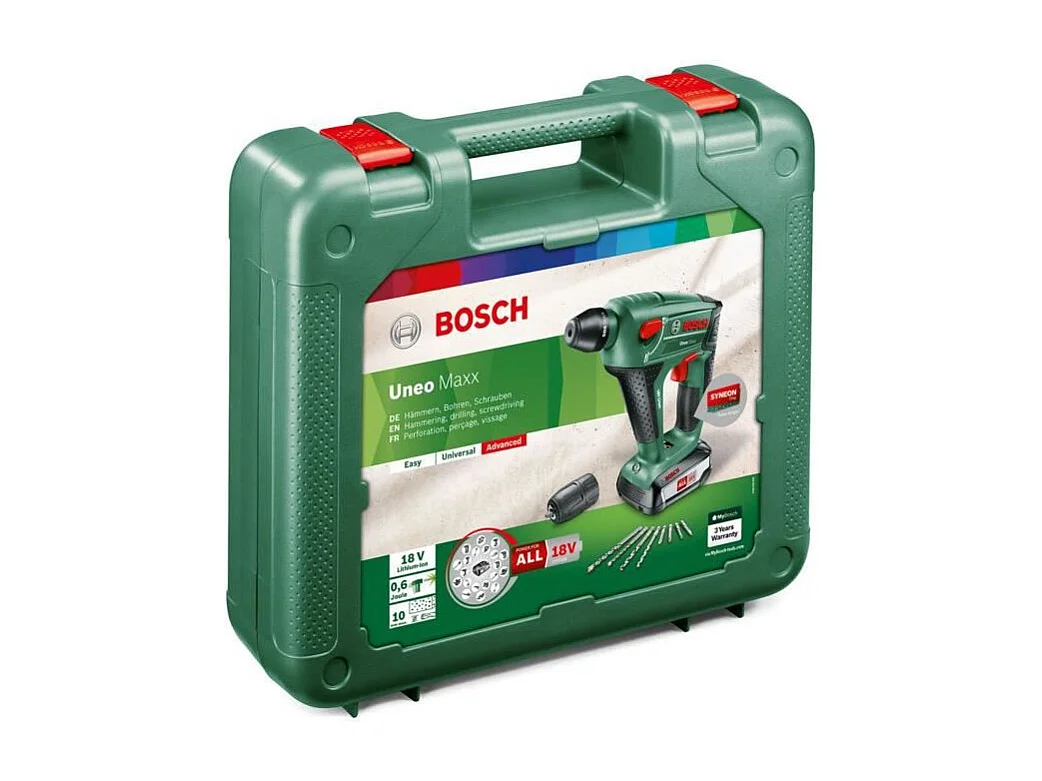 Akku-Bohrhammer Bosch Uneo Maxx 3-in-1 18V 2,5Ah 550W SDS-Quick + Schnellspannbohrfutter