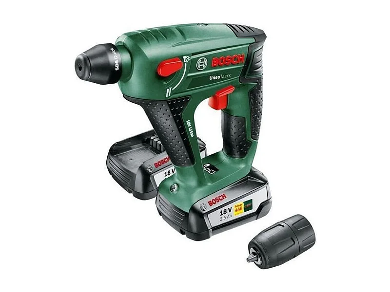 Kabelloser Bosch Uneo Maxx 18V SDS Bohrhammer - 2 Akkus 2,5 Ah, 0,6 J, kompakt und vielseitig