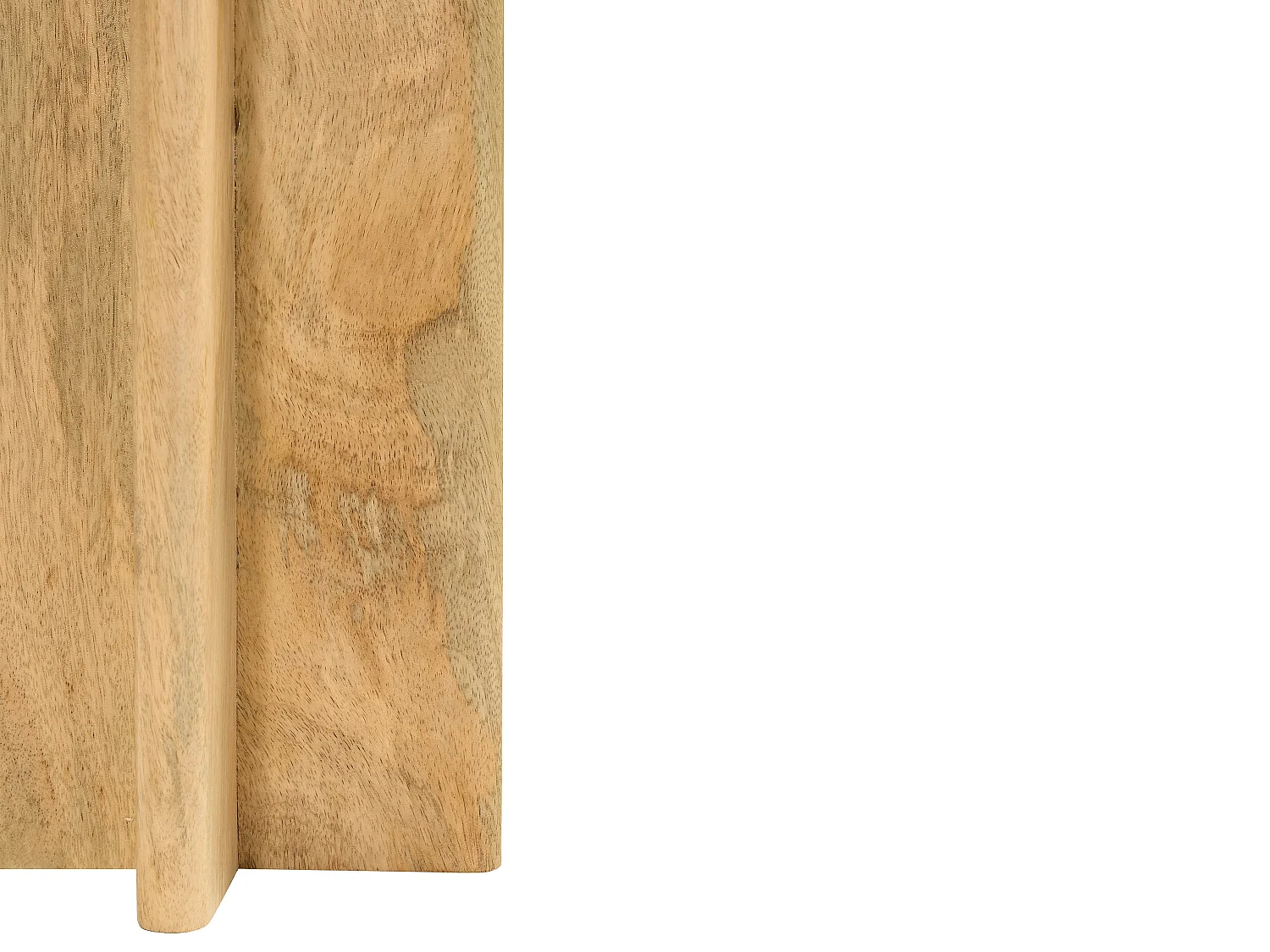 Console en marbre et bois de manguier - Blanc et Naturel clair - NEYALIA