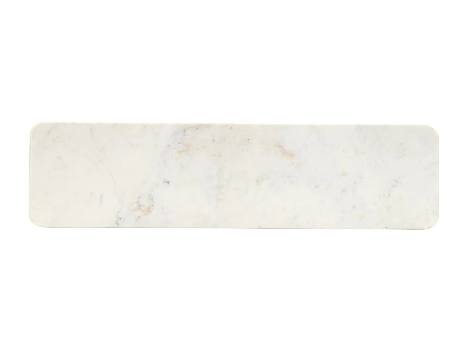 Console en marbre et bois de manguier - Blanc et Naturel clair - NEYALIA