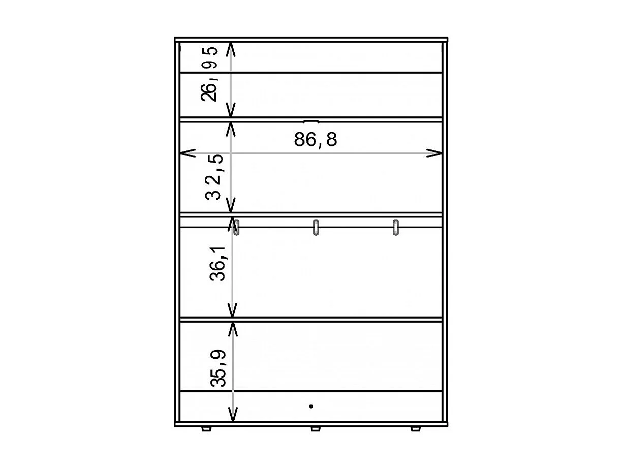 Meuble Secrétaire - Bar Noir et Chêne 4 Niches L 90 H 140.5 P 36 cm