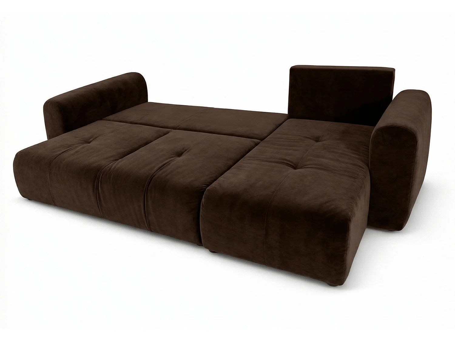 Canapé d’angle convertible élégant, version droite, BINGO L, 245 × 148 × 87 cm, en tissu Kronos 6 marron