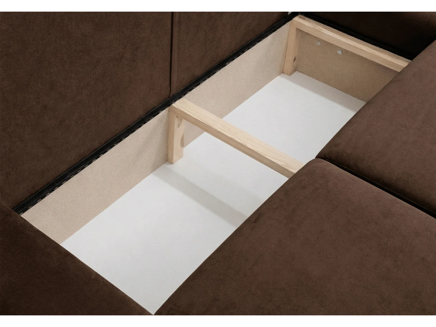 Canapé d’angle convertible élégant, version droite, BINGO L, 245 × 148 × 87 cm, en tissu Kronos 6 marron